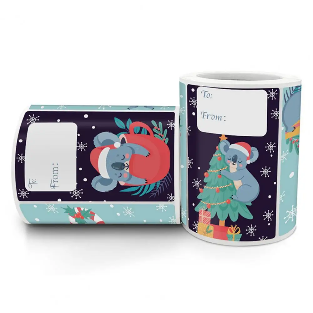 

Decorative Gift Stickers Christmas Stickers Coala Print Smooth Adhesive for Gift Boxes Holiday Decorations Gift Stickers