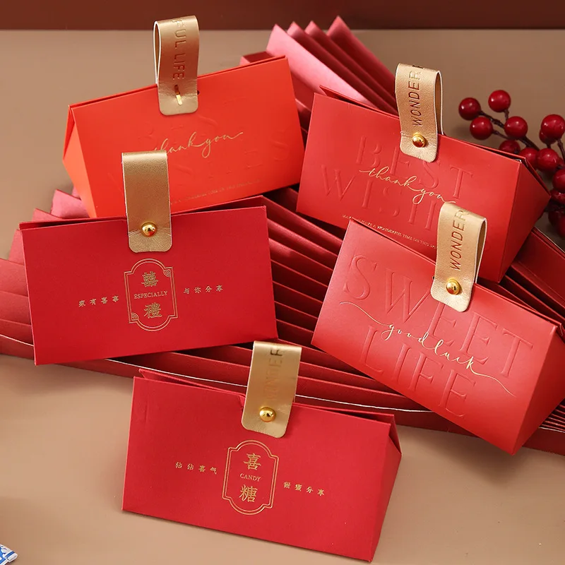 

50pcs Wedding Gifts For Guests Packaging Box Chocolate Cookies Party Candy Gift Surprise Lucky Decoration