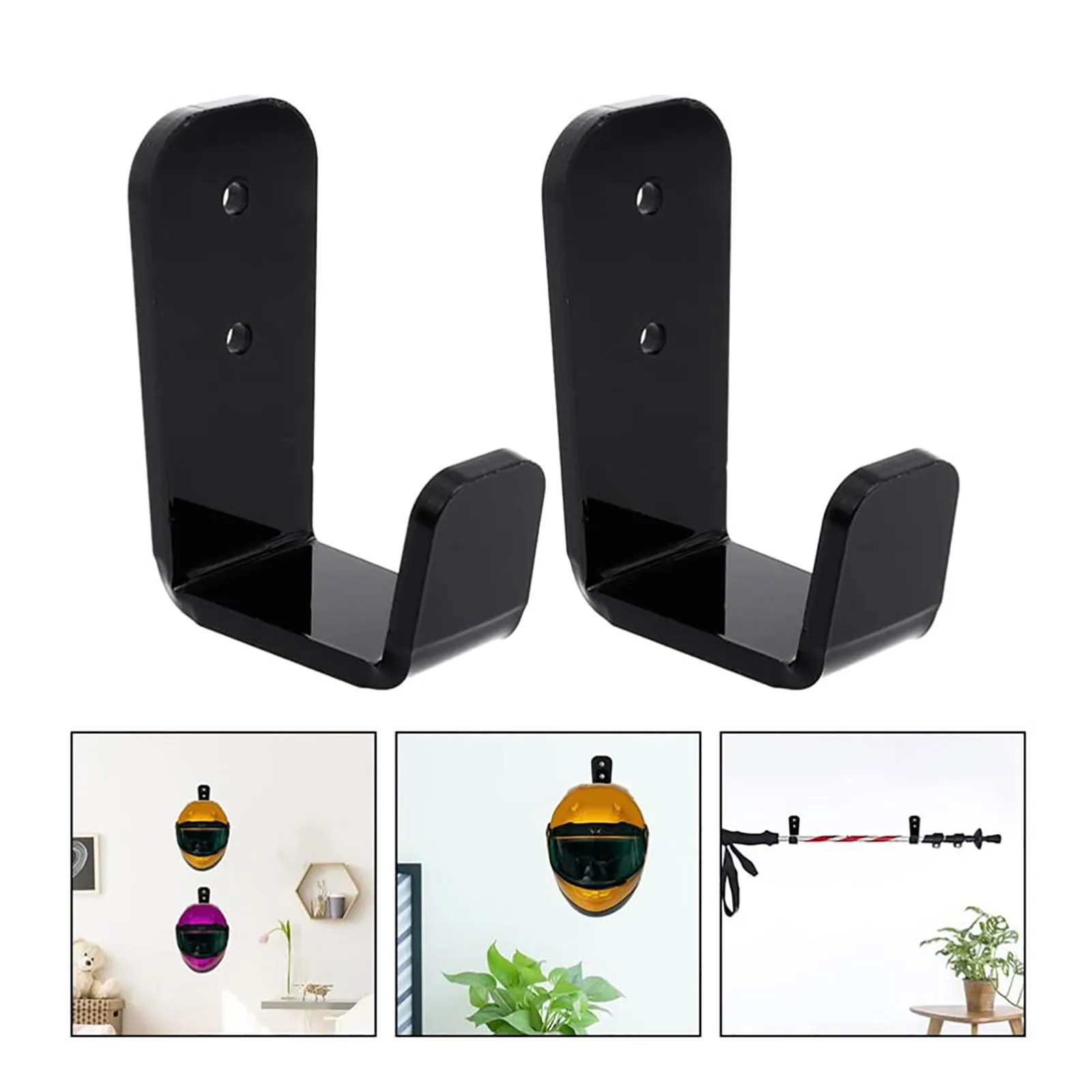 2pcs Hockey Stick Display Stand Acrylic Wall Mount Black Hockey Stick Supports Bracket Holder Horizontal Hanger 5
