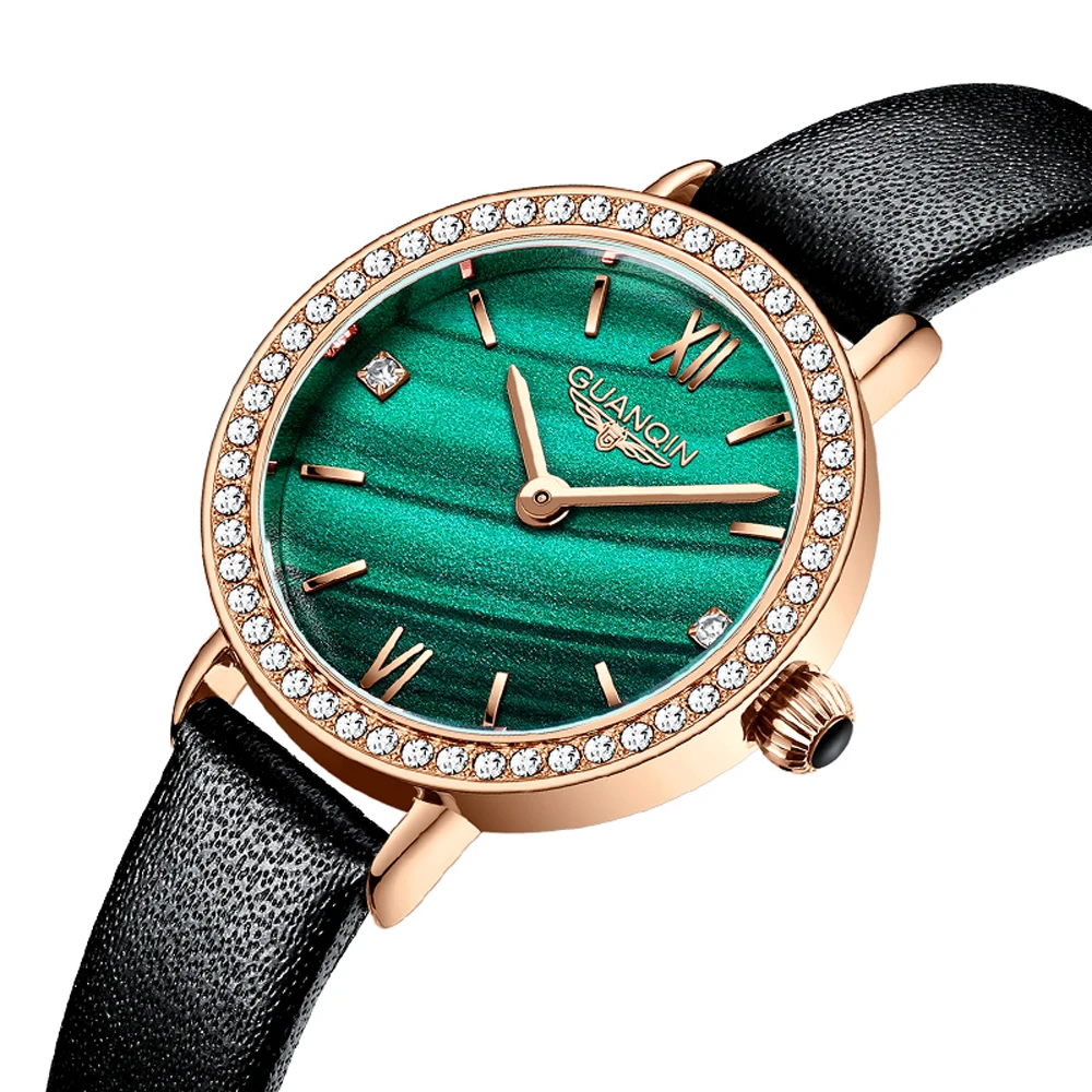 

Часы наручные GUANQIN женские кварцевые, модные роскошные золотистые водонепроницаемые из нержавеющей стали