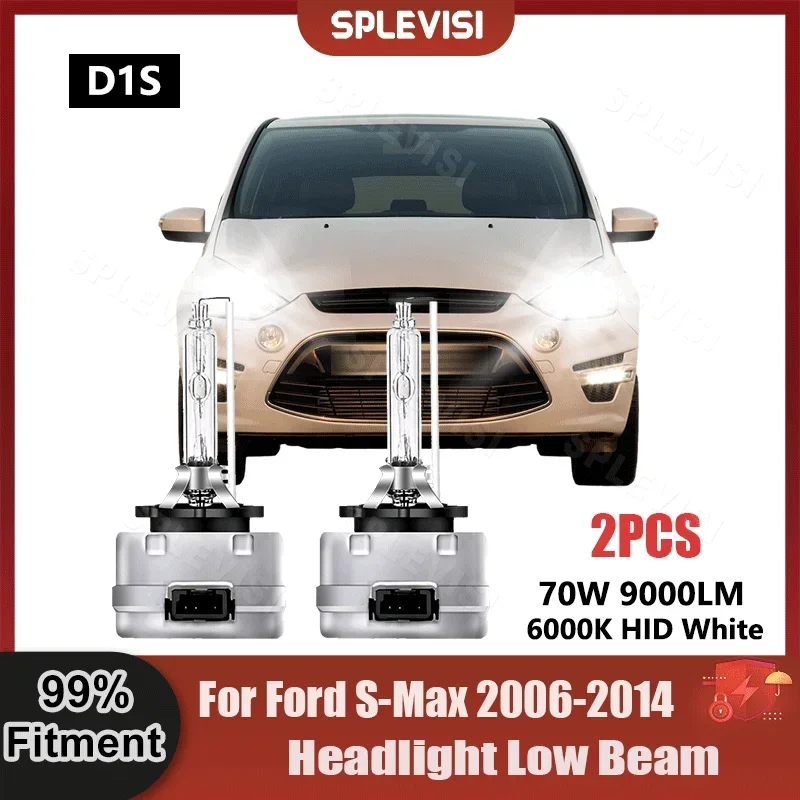 Replace D1S HID Xenon Light Bulbs 9000LM 70W/Pair For Ford S-Max 2006 2007 2008 2009 2010 2011 2012 2013 2014 Xenon Lamp Bulbs 9x auto led light bulbs interior kit for 2006 2007 2008 2009 2010 mazda 5 2006 2017 canbus led map dome license plate lamp