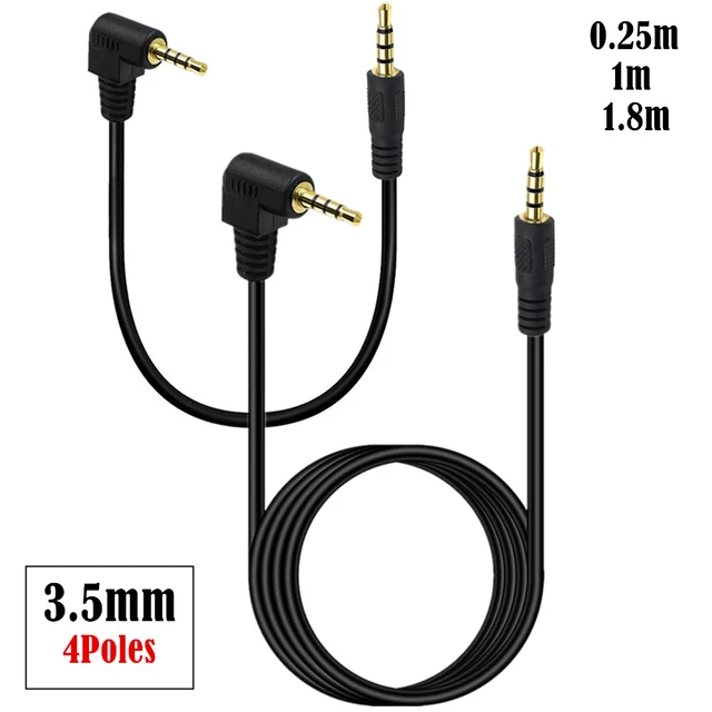 3.5mm TRRS 4 Pole Male to 3.5mm 3 Pole 2 Ring Male Audio Cable