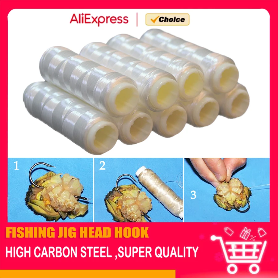 Fil de pêche invisible haute résistance nylon flottant pour leurres mer 10 pièces lot élastique polyester