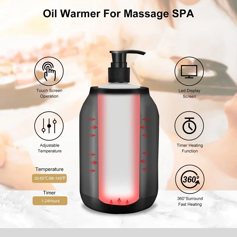 NEW Massage Oil Warmer Digital Lotion Cream Heater 2 Heat Modes Lotion Warmer Fast Heat Lotion Warmer LED Display with Timer