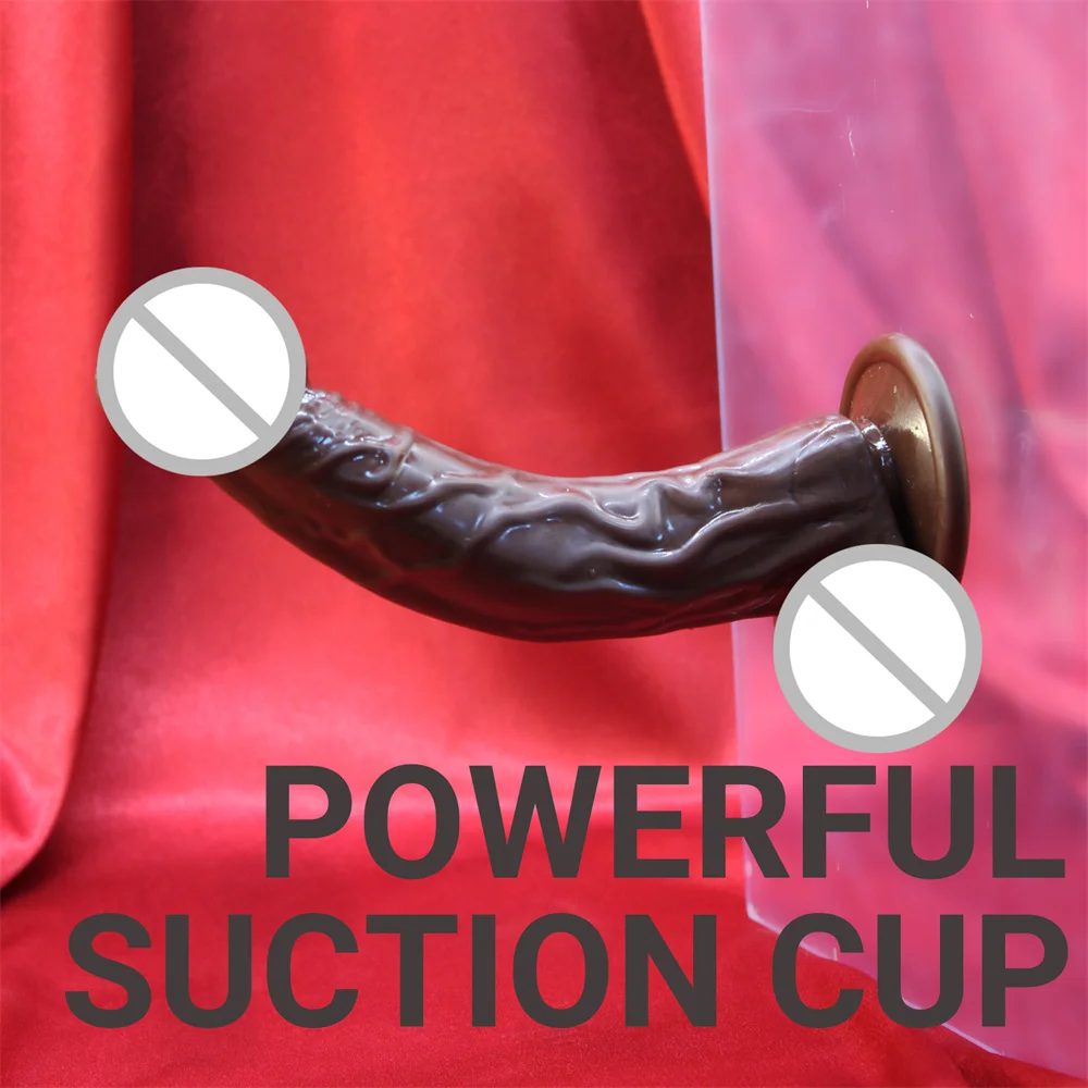 Sex Toys S-XL Realistic Fake Penis With Suction Cup Gay Sex Toys for Women Curved Brown Dick Anal Plug Vaginal Masturbators Dildo
