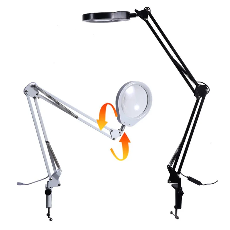 Magnifying Glass with Light and Stand LED Desk Lamp Adjustable Arm