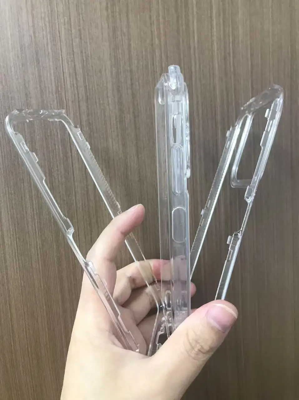 Clear 3-in-1 Transparent Bumper Case with Hard Back