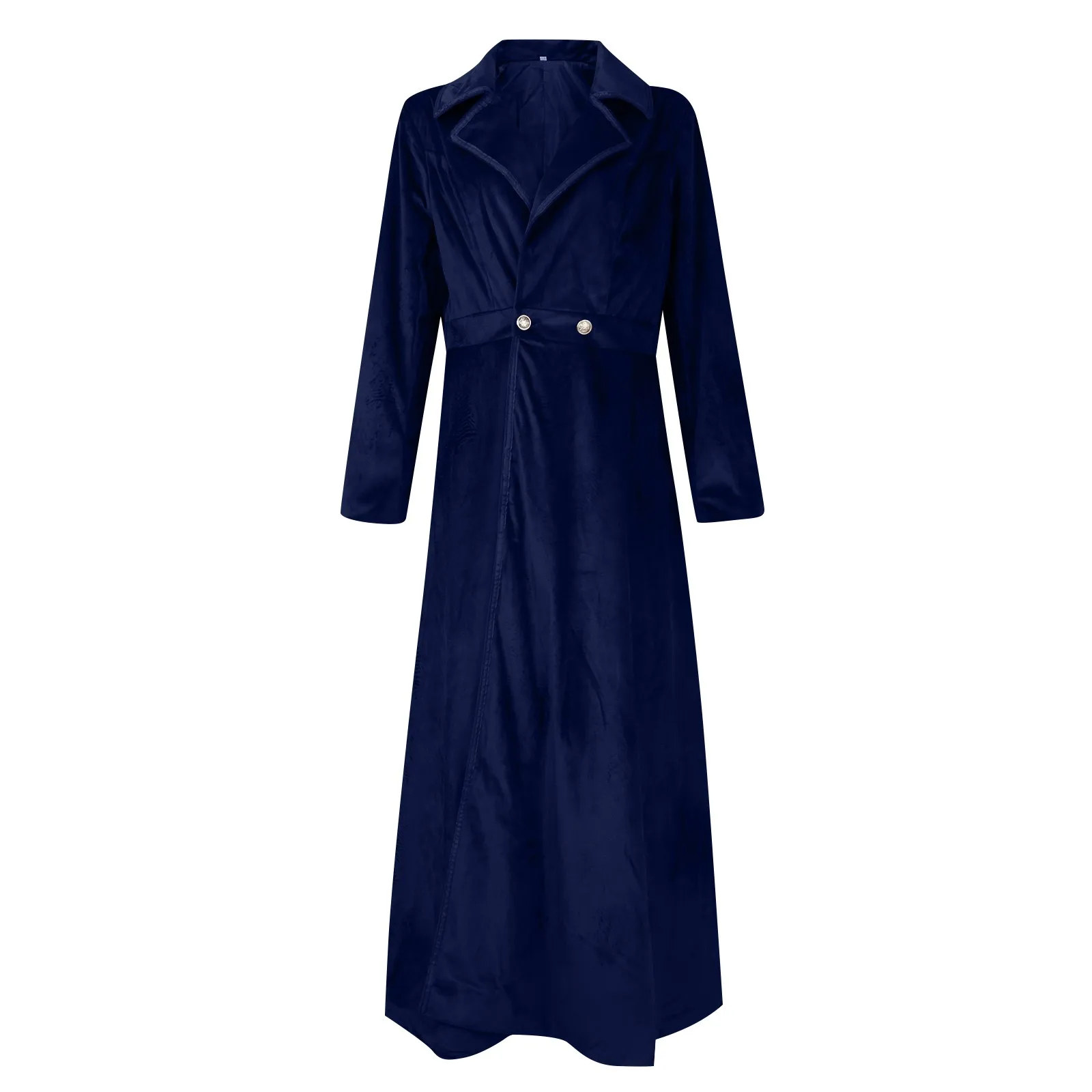 

New Women's Long Windbreaker Temperament Solid Color Velvet Coat Long Sleeved Buttoned Overcoatfashion Ladies Clothes