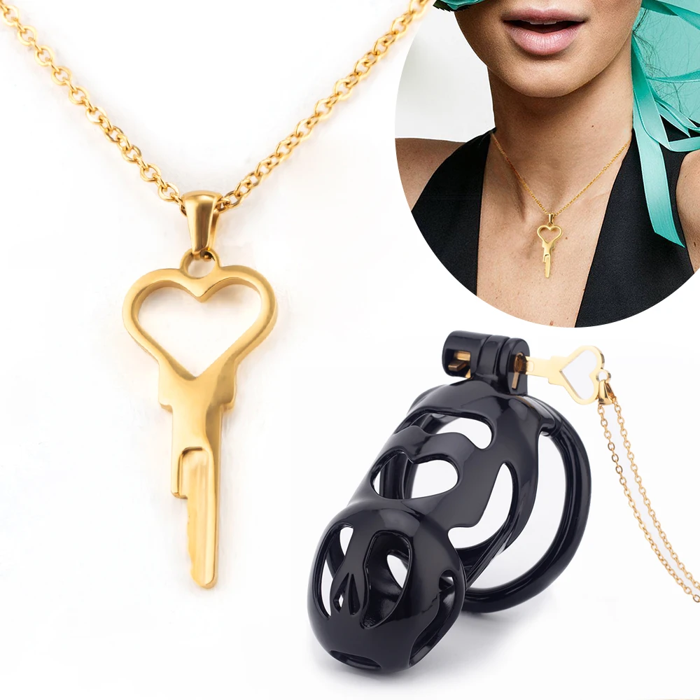 Heart Shaped Key Necklace Chastity Cage Key Holder Accessory Male Chastity Device Replacement Keys Sex Toys Adult Games Gift