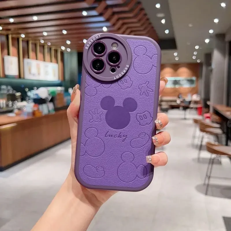 MARK&LONA✨完売ミッキーコラボシューズケース Disney Mickey Luxury Leather Case for IPhone 14 13 12 11 Pro