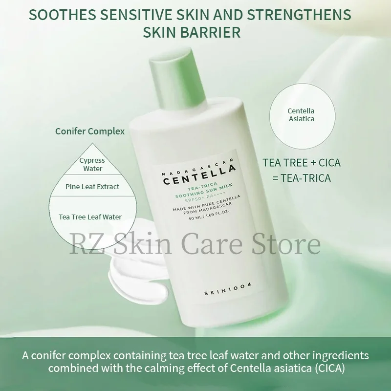 SKIN1004 Centella Skin Care Coreanos Madagascar Tea Tree Sunscreen Spf 50 Soothing Bloqueador Solar Faciales Originales 50ml