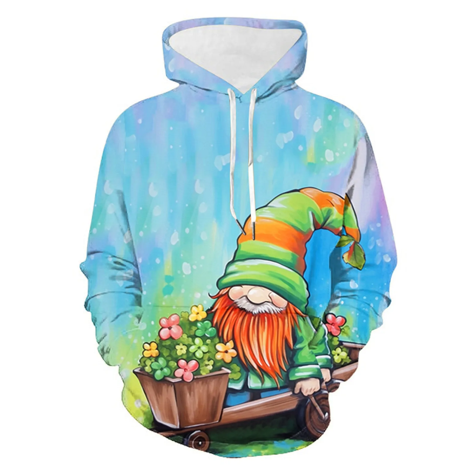 

Mens Long Sleeve Fashion Casual 3D Printed Hooded Pullover Sweater Top