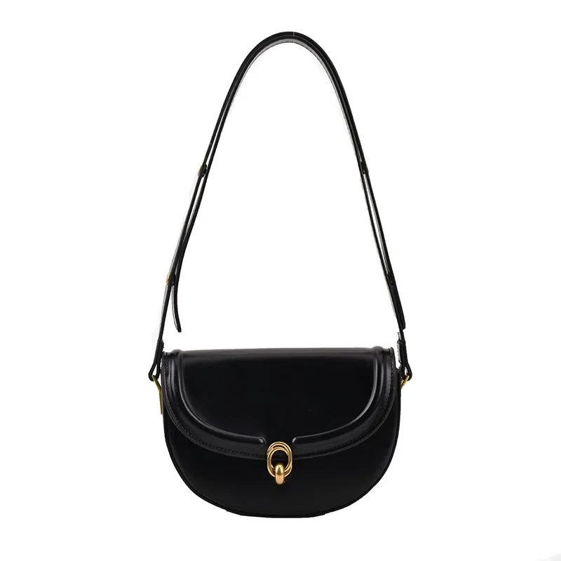 ZISIZ 2024 Trend Fashion PU Leather Small Shoulder Handbags and Purses Solid Vintage Bag Saddle Crossbody Bags for Women