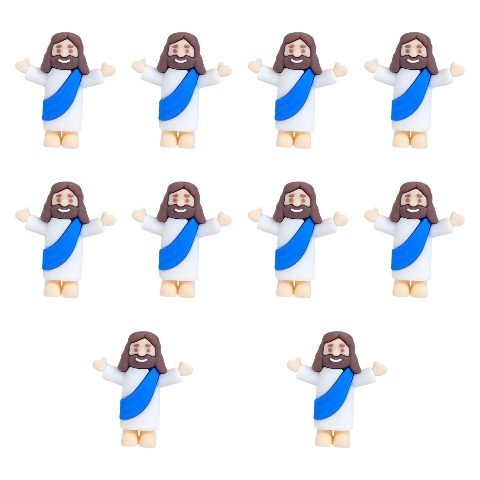 10Pcs Mini Jesus Figurines Small Jesus Toys for Family Shelf Collectibles