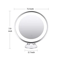 10X สมาร์ทแต่งหน้ากระจกขยาย LED เสริมกระจกดูดถ้วยติดผนังสําหรับ Vanity ห้องน้ํา Travel 1