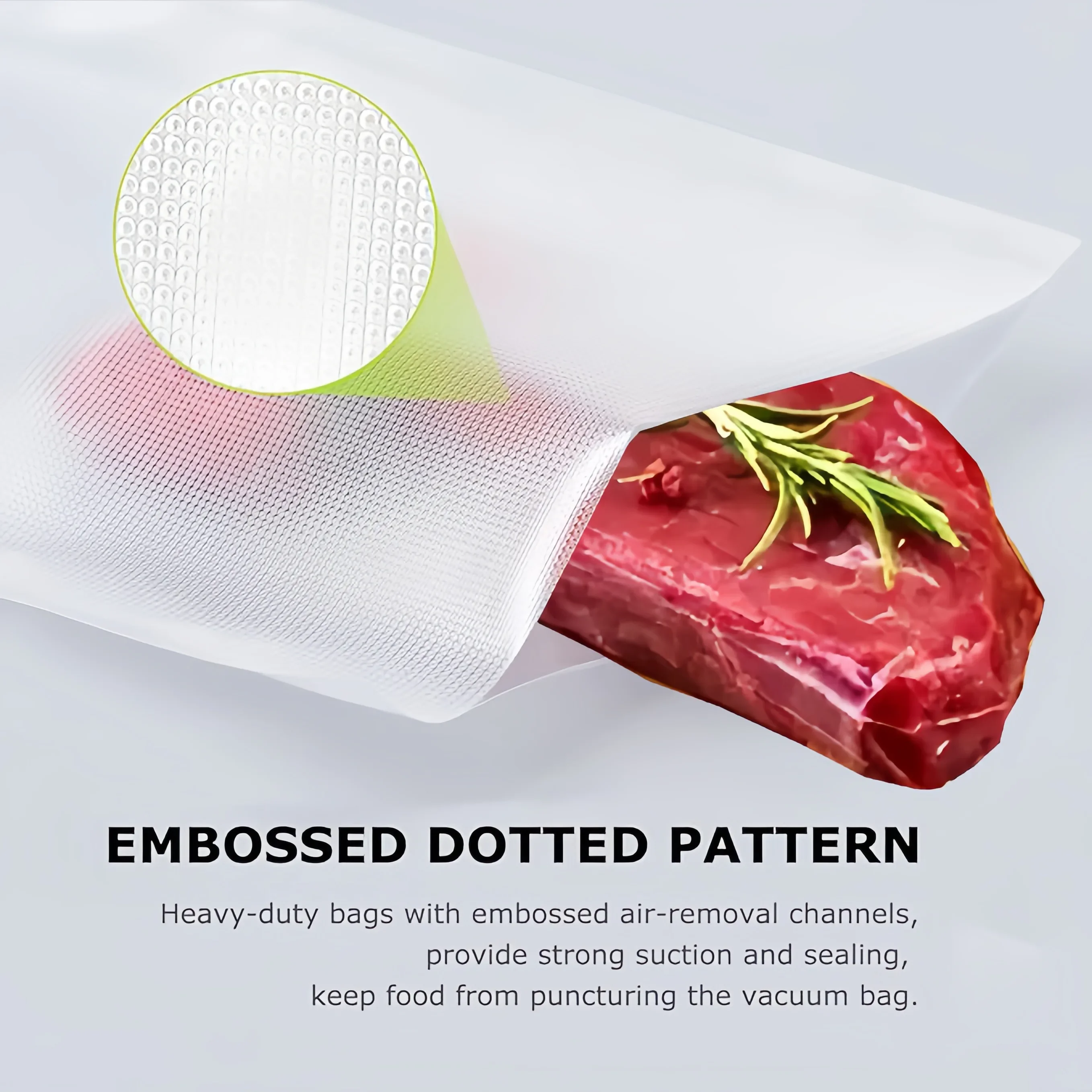 JKUOO Vacuum Sealer Bags Rolls for Food - Freezer Roll Bags - Food Saver Compatible with Vacuum Sealer Machines 3