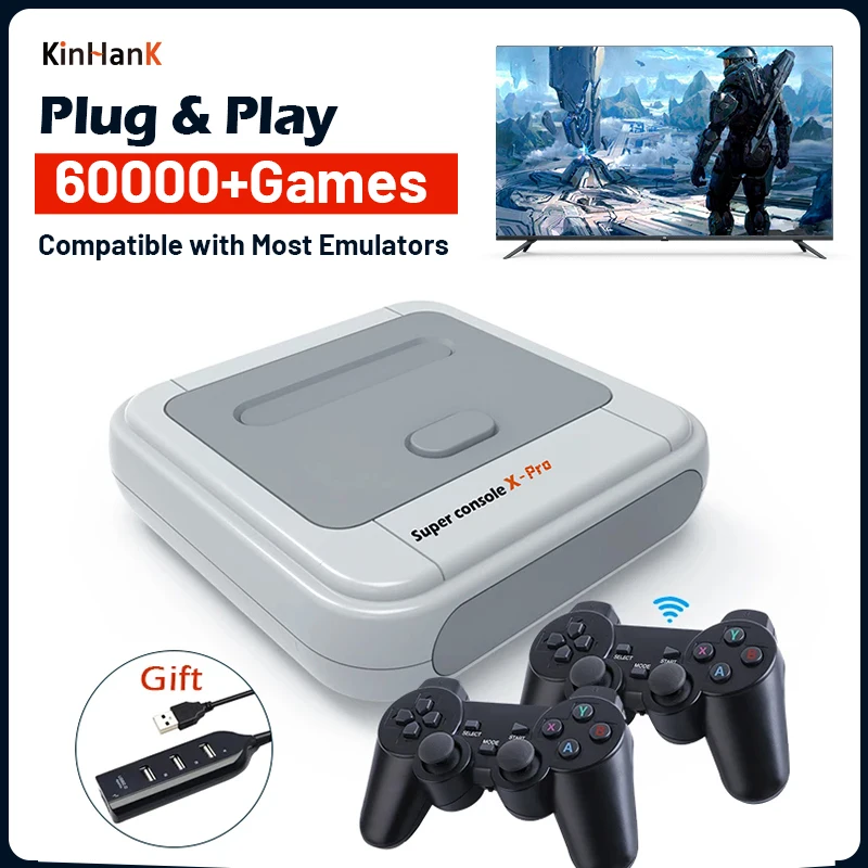 Consoles de jeux vidéo rétro Super X Pro, plus de 60000 jeux classiques pour DC, MAcloser, Naomi, WiFi 4K, TV Box, lecteur de jeux vidéo