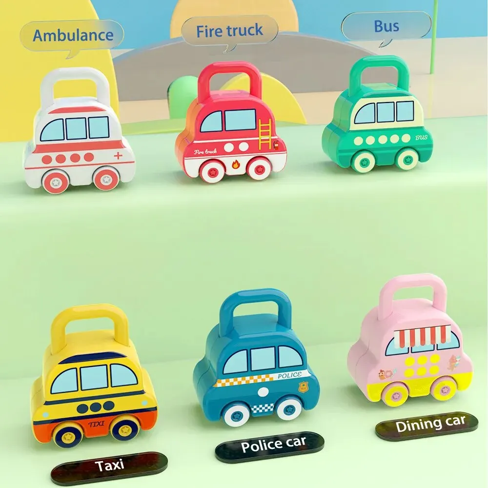 Children Montessori Toys Cartoon Car Unlocking Game Number Matching Counting Sensory Educational Learning Locks Teaching Aid Toy