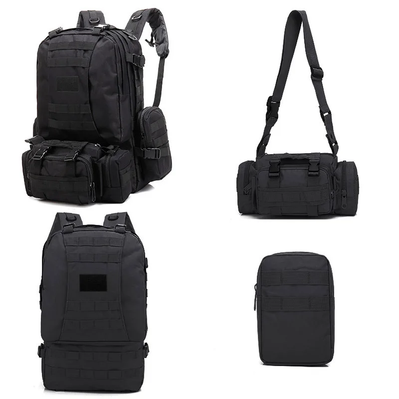 Tactical Backpack Camouflage Combination Hiking Shoulder Men Multi-functional Large Capacity Outdoor Hiking Bag Sports Backpack