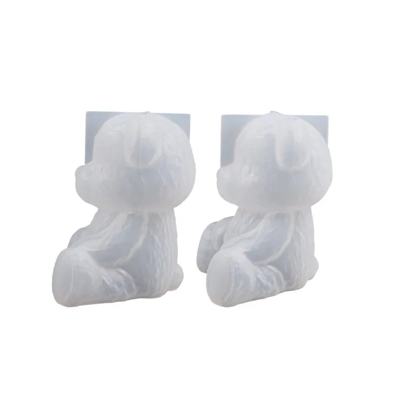 Smiling Teddy Bear Silicone Candle Mold 3D Animal Soap Resin Craft Plaster Making Kit Handmade Ice Cube Mold Home Decor Gift aromatherapy candle mold silicone mold silicone candle molds silicone candle mold candle mold