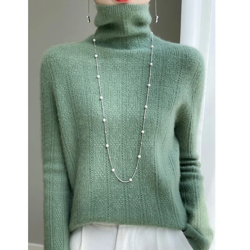 

New women's sweaters in autumn and winter cashmere 100% pure merino sweater long sleeve turtleneck solid color high-end sweater