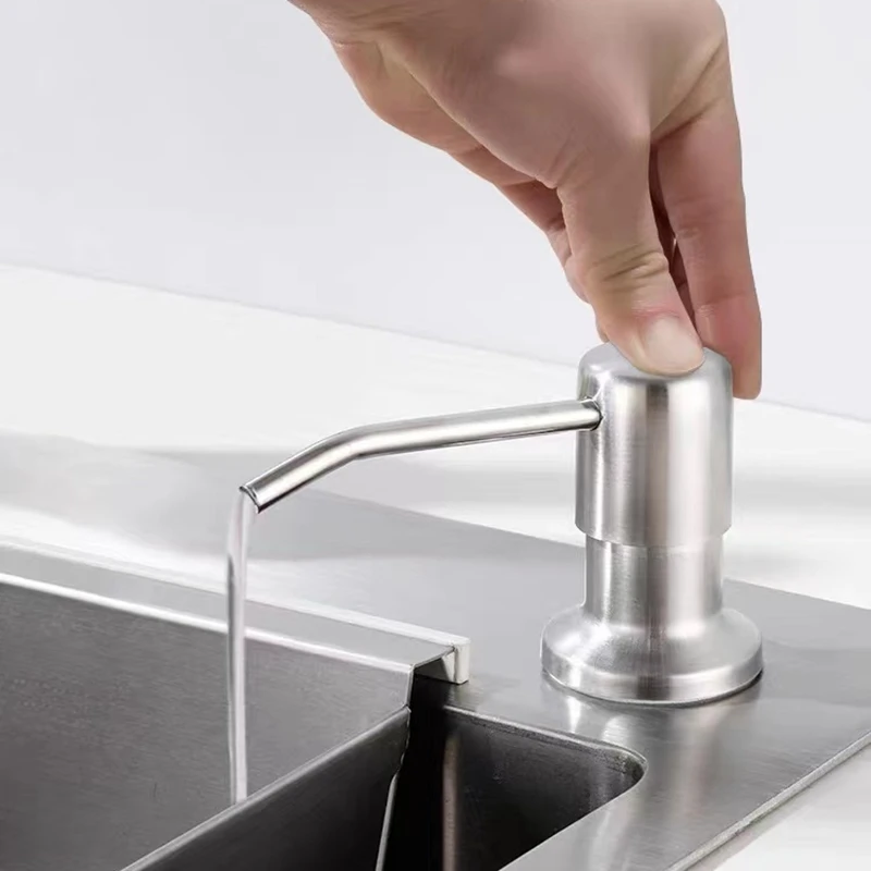 Kitchen Sink Soap Dispenser ABS Bottle Dispenser Detergent Liquid Soap Lotion Dispensers Hand Press Type Stainless Steel Head soap dispenser