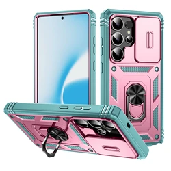 Heavy Duty Smartphone Case with 360 - Degree Kickstand and Camera Protection - Galaxy S23 Ultra (Pink Green)
