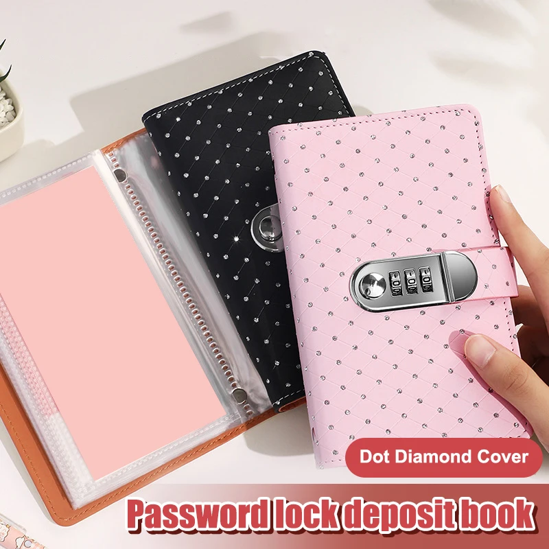 Reusable Money Savings Challenge Binder Savings Challenges Code Book Large Capacity Leather Waterproof Cash Budget Notebook