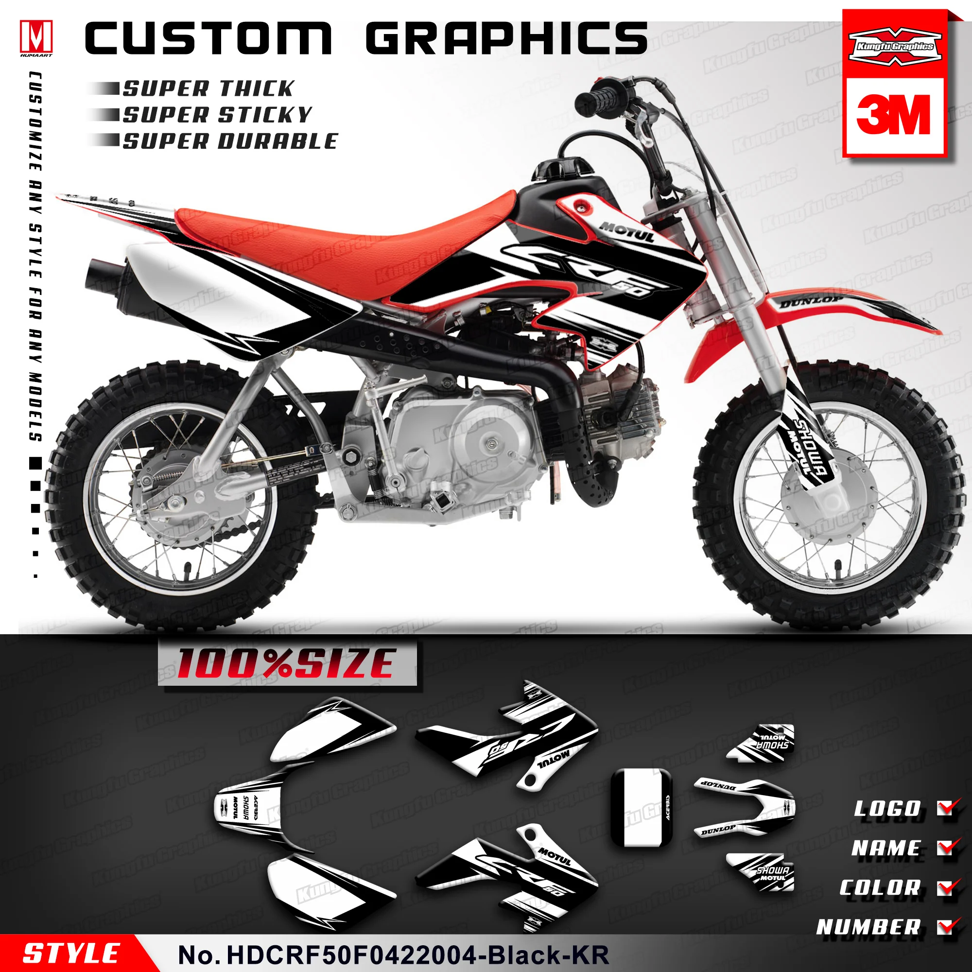 

KUNGFU GRAPHICS Sticker Kit Decal for Honda CRF50F 2008 2009 2010 2011 2012 2013 2014 2015 2016 2017 2018 2019 2020 2021 2022