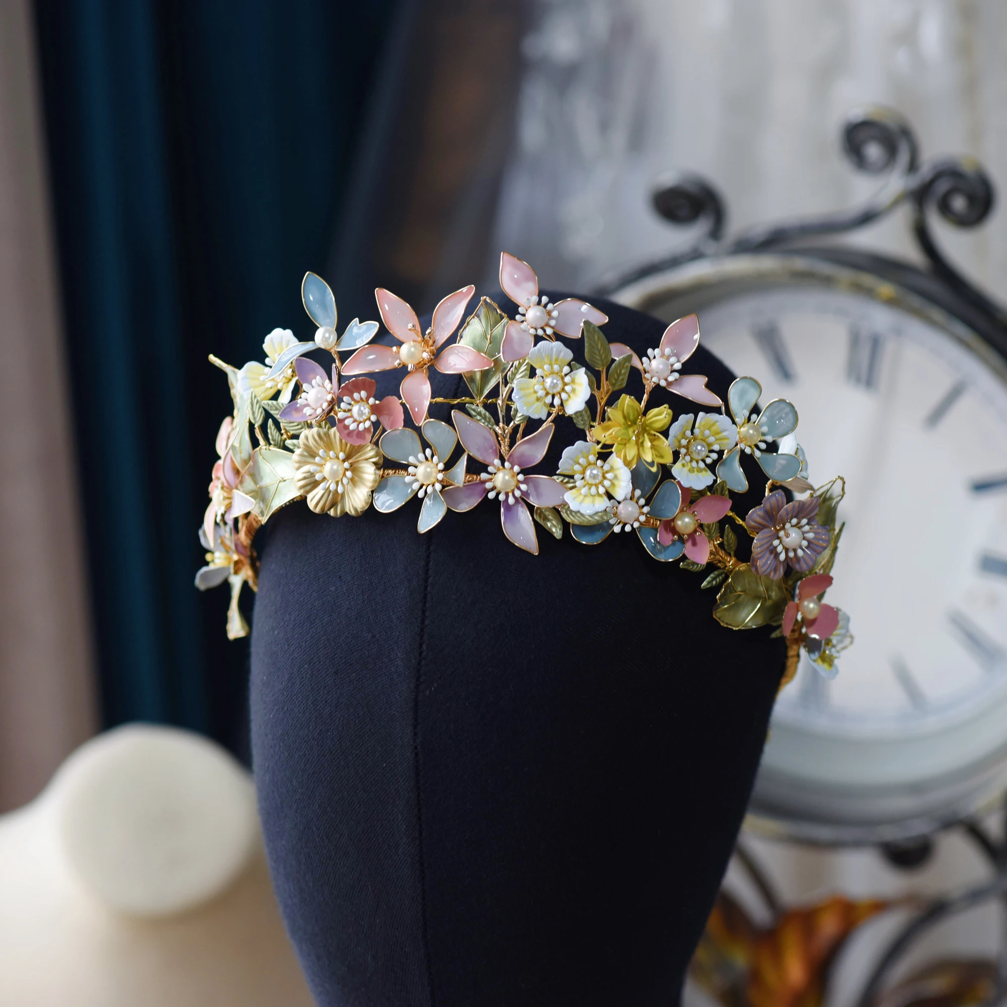 Corona smeraldo sposa diadema da sposa gioielli in cristallo vintage di lusso Al Corona smeraldo sposa diadema da sposa gioielli in cristallo vintage di lusso Al