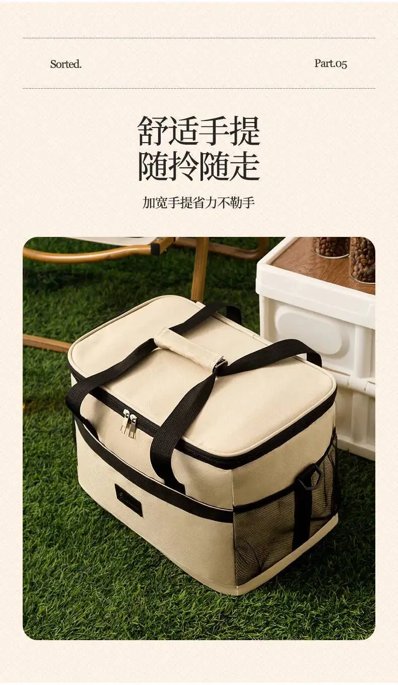 Picknick-Kühler, Bento-Eisbeutel, isolierte Box für Camping, zum Verkauf, Outdoor-Picknick-Tasche, Lunchbox-Tasche, Oxford-Stoffbeutel – Detail 8