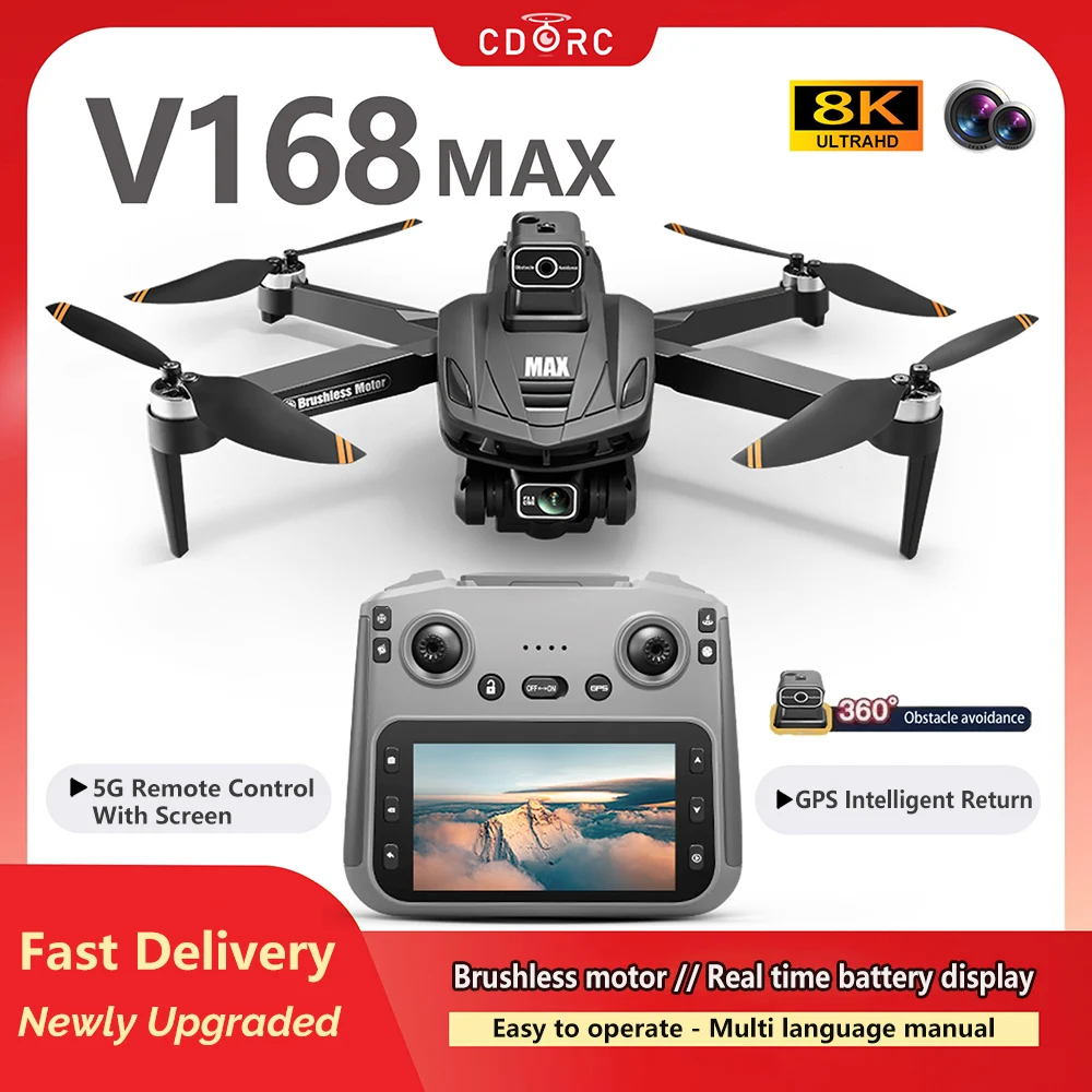 2025 New V168 Max Drone 8K Professional 5G GPS HD Dual Camera