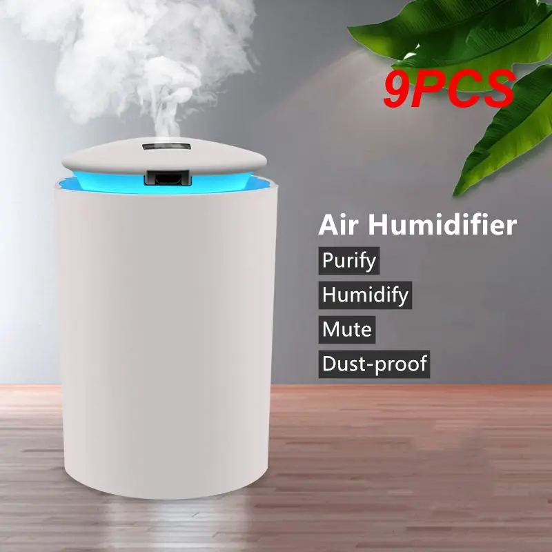 

9PCS Air Humidifier Ultrasonic Mini Car Aromatherapy Diffuser Portable USB Essential Oils Purifiers LED Lamp Fragrance Products