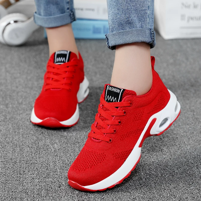 Running Shoes Women Breathable Casual Shoes Outdoor Light Weight Sports Shoes Casual Walking Platform Ladies Sneakers Black 