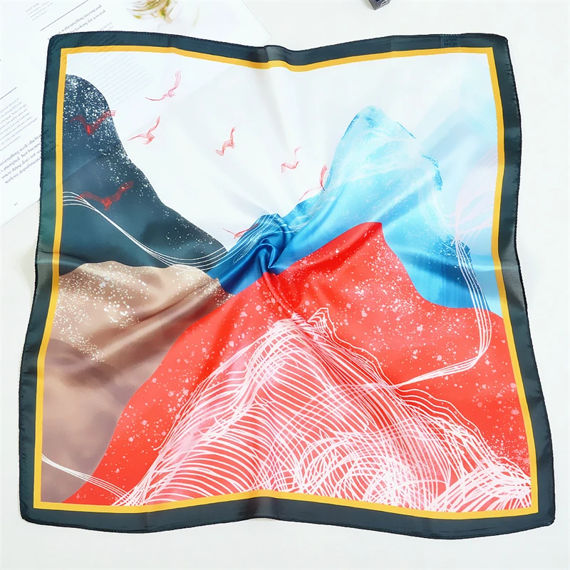 2023 Boutique Silk Scarf 60 * 60 Women's Scarf 60SKU Scarf Tie Multifunctional Jewelry Print Small Square Scarf 6