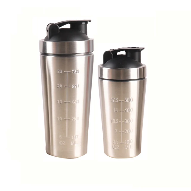 Stainless Steel Protein Powder Shaker Bottle With Ball Portable Leak Proof Gym Fitness Sport Whey Shakes Cup Fitness Sports Mug Stainless Steel Protein Powder Shaker Bottle With Ball Portable Leak Proof Gym Fitness Sport Whey Shakes Cup Fitness Sports Mug
