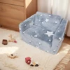 Toddler Kids Couch 2-in-1 Toddler Soft Couch Fold Out Convertible Sofa To Lounger Toddler Play Couch Fold Out for Girls and Boys 2