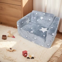 Toddler Kids Couch 2-in-1 Toddler Soft Couch Fold Out Convertible Sofa To Lounger Toddler Play Couch Fold Out for Girls and Boys 2