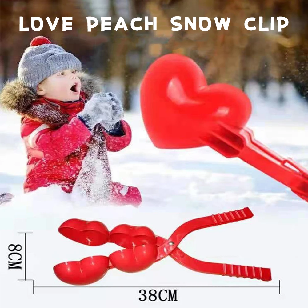 

Heart Shaped Snowball Maker Clip Winter Sand Ball Mold Plastic Clamp Kids Toy Snowball Maker Clip Plastic Snowboarding Tools