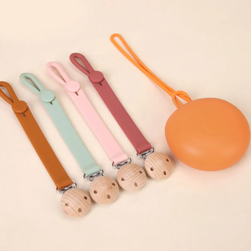 Baby Anti-drop Chain Pacifier Clips Silicone Beads Infant Nipple Appease Soother Chain Clips Dummy Holder Nipple Clip