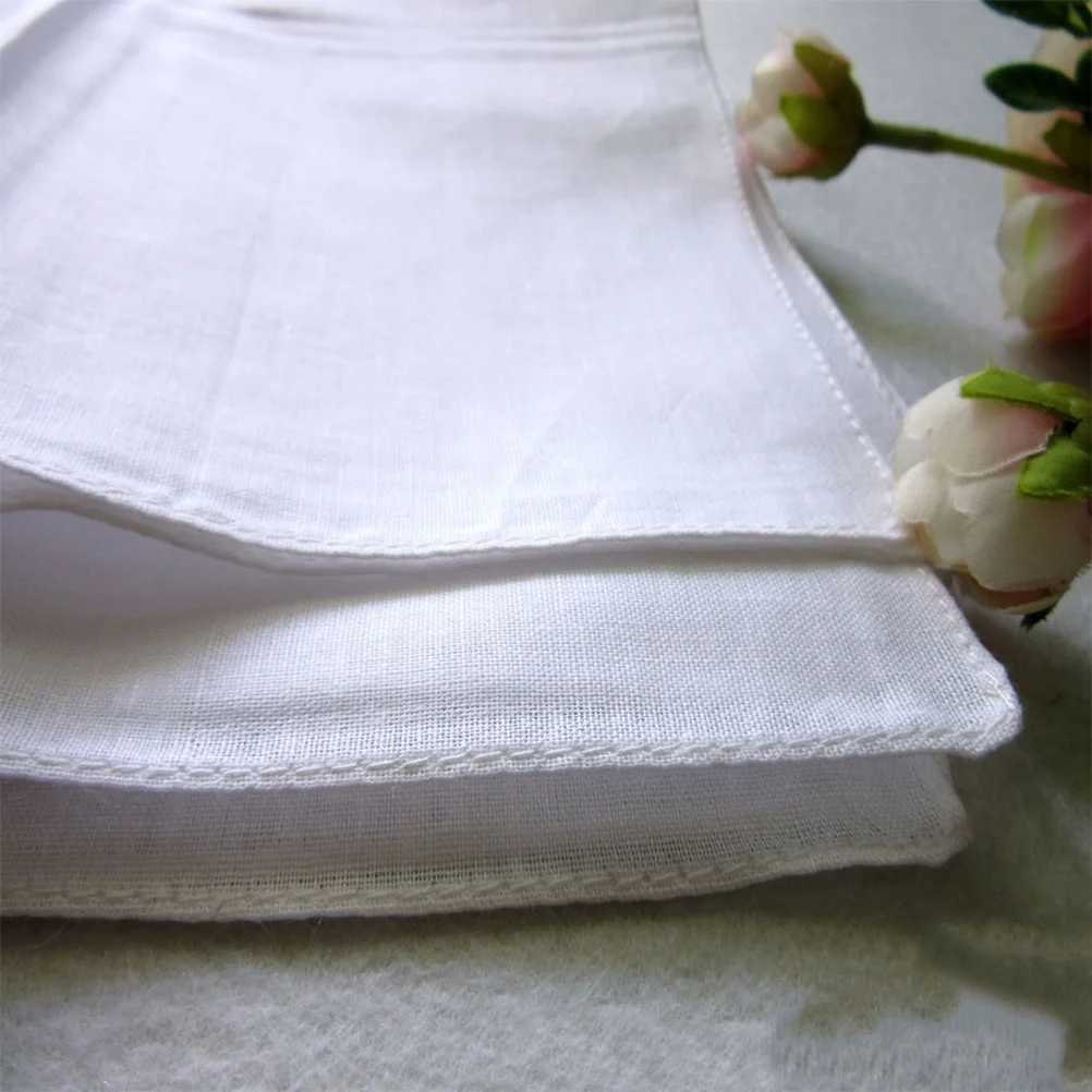 Pocket Square 5 Pcs Cotton Handkerchiefs White DIY Accessories Graffiti High Density pocket square,mini handkerchief