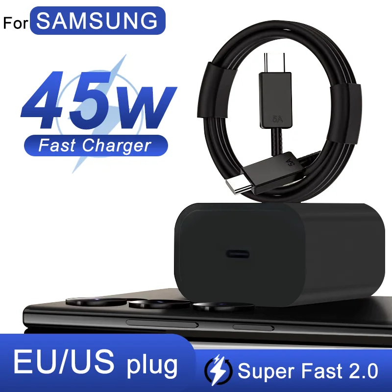 Samsung 45W PD Fast Charger with USB-C Quick Charge Cable
