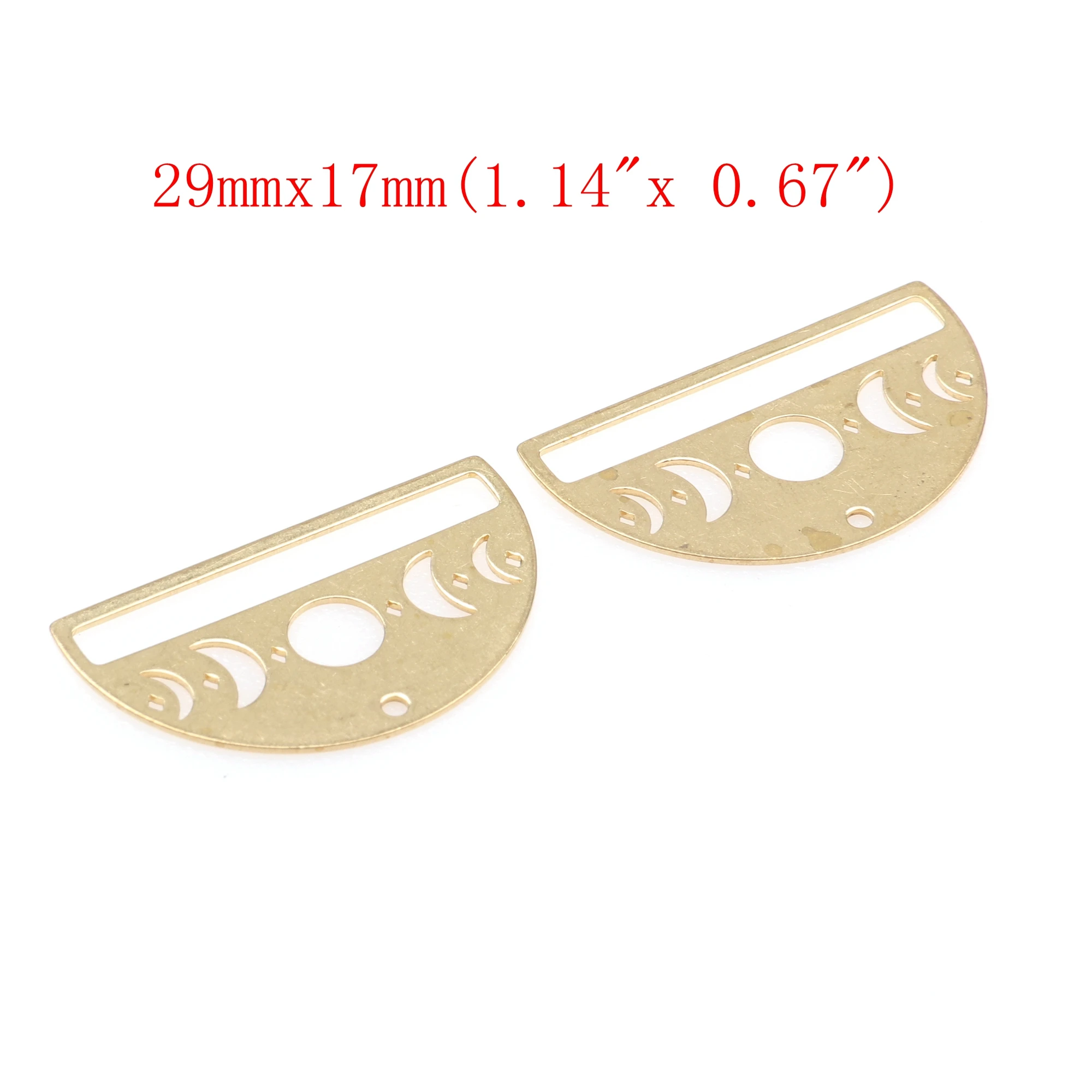 Charms aus gehämmertem Messing, Halbkreis-Anschluss, Zubehör für DIY-Ohrringe, Halskette, Armband, DIY-Herstellung, Schmuckzubehör – Detail 12