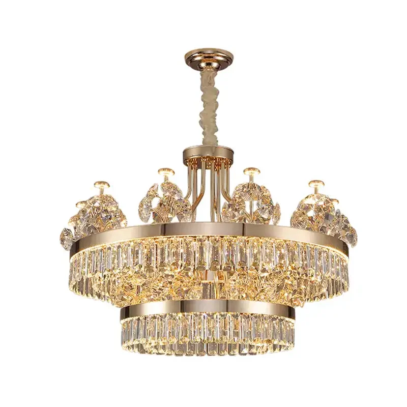 

Роскошная хрустальная люстра в американском стиле в виде короны, лампа в стиле постмодерн для гостиной, простая лампа для виллы, спальни, лампа для столовой