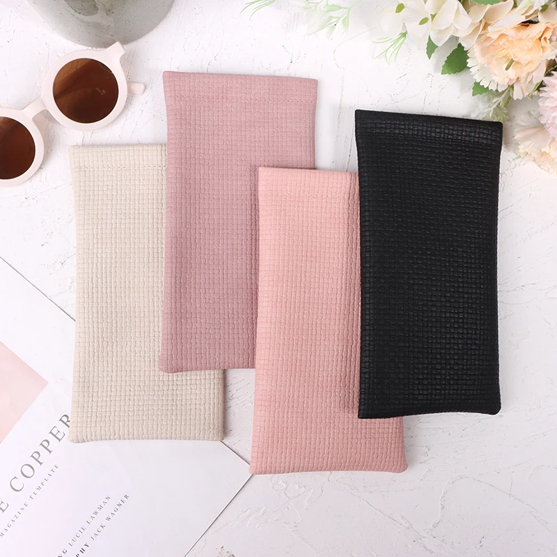 

Soft PU Glasses Bag Automatic Closed Eyewear Pouch Glasses Case Sunglasses Case Data Cable Earphone Storage Protective Cover