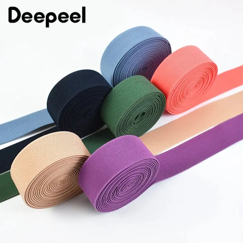 

2/5/10M 3/2'' 38mm Colored Elastic Bands Thicken Rubber Ribbon for Clothes Dress Pants Belt Band DIY Crafts Sewing Accessories