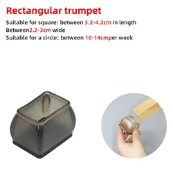 Silicone Chair Leg Caps - Black Transparent Noise - Reducing Furniture Protectors - 8PCS (Rectangle -M)