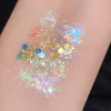 Shiny Sequins Flakes Eyeshadow Palette Self Adhesive Glitter Gel Hair Body Nail Blue Pink Yellow Sequin Gel Makeup Decoration 6