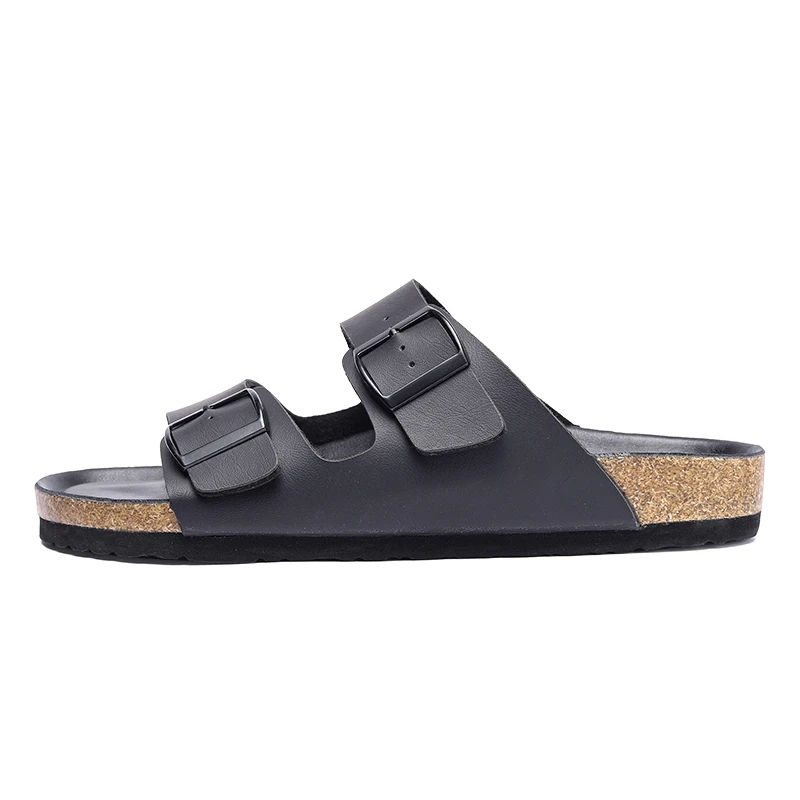 Leather Slipper Same Gender Design Summer Comfort Hotel Beach Sandals Slip on Light Flats Male Trends Double Buckle Slippers
