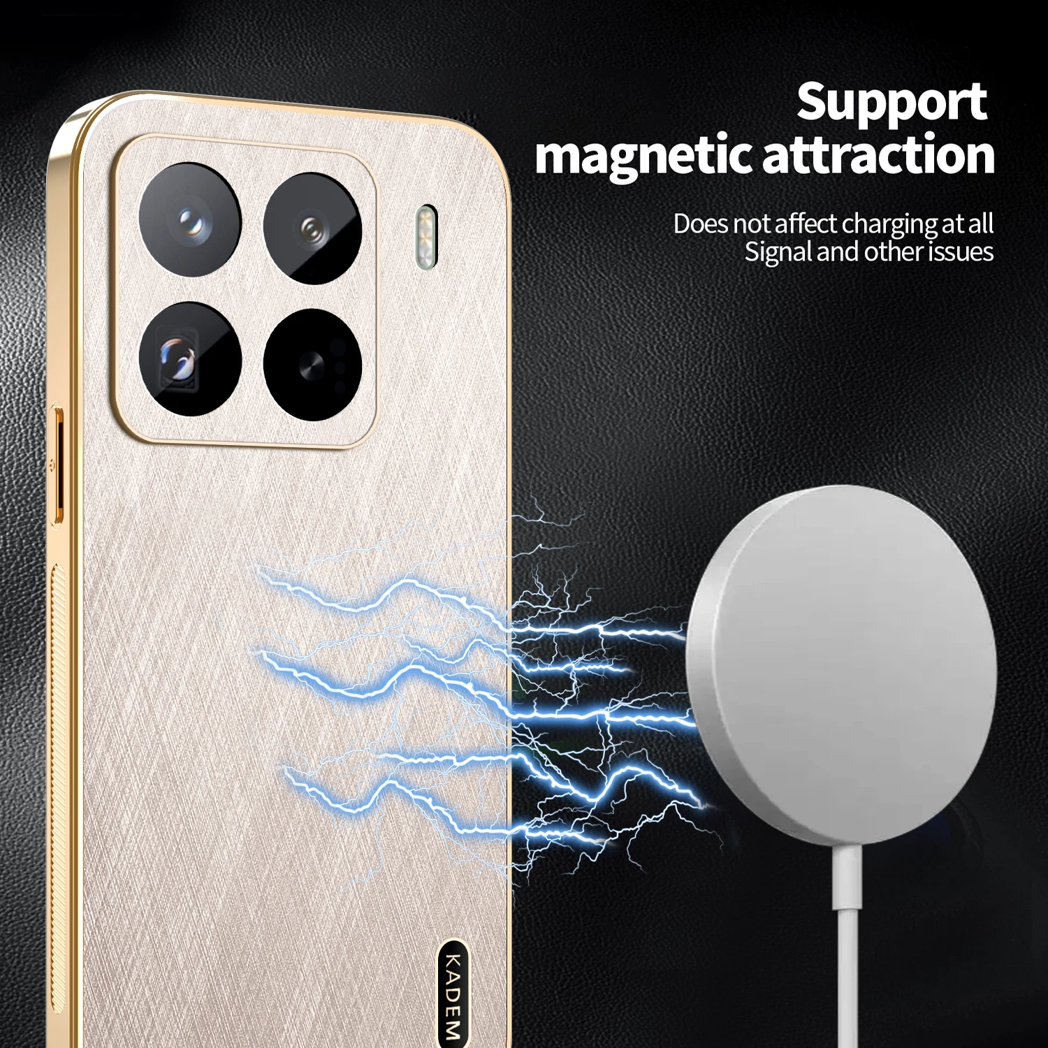 Luxury Magnetic Electroplating Gold Silk Pattern Anti-Fall Case - Shockproof Cover